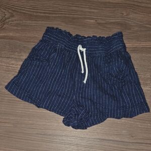 Zara Girls Navy Striped Shorts
